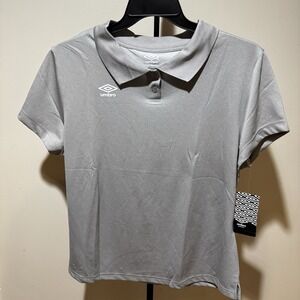 Umbro Premier Polo Gray Solid Shirt [UUL1UAMV-U10] Women's Size XL